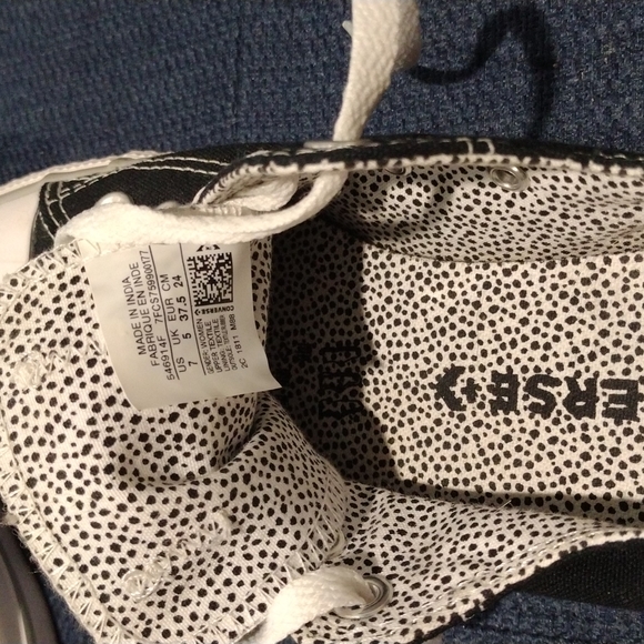 Converse woman's us7 Black / black dots - Picture 7 of 7
